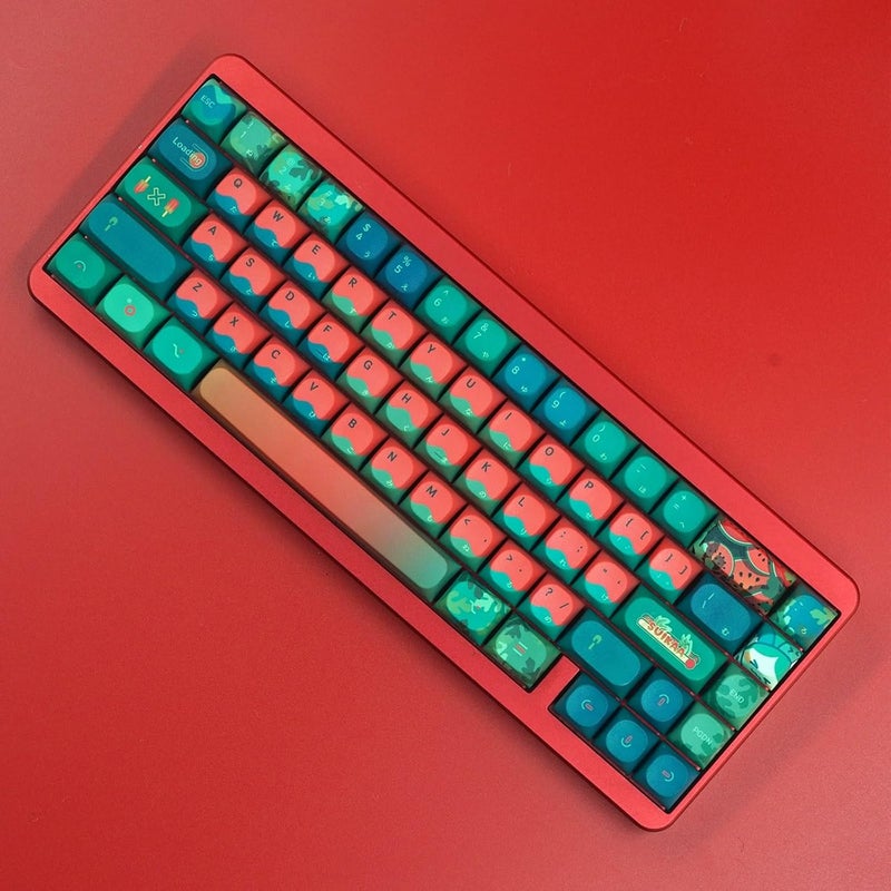TIMSEKER Watermelon Theme Red and Green Japanese PBT Keycap, Dye Sub Custom MA Profile Keycaps for ANSI Layout Mechanical Gaming Keyboard, 118 Keys - Image 3